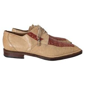 VTG David Eden Ostrich Leg Crocodile Dress Shoes Men 11 Exotic Leather Italian